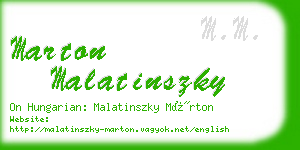 marton malatinszky business card